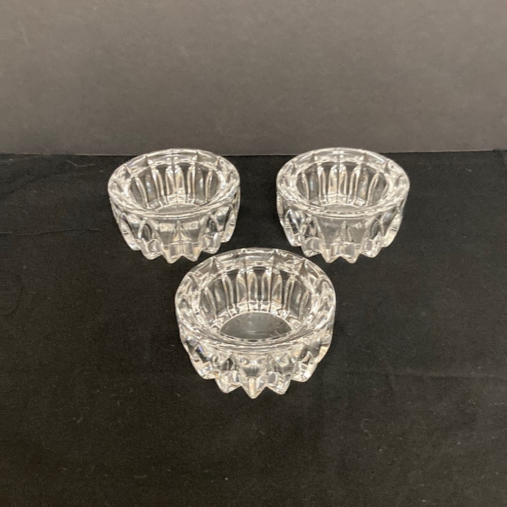 Vtg Princess House Crystal Highlights Tea Light Holders‎ Set of 3